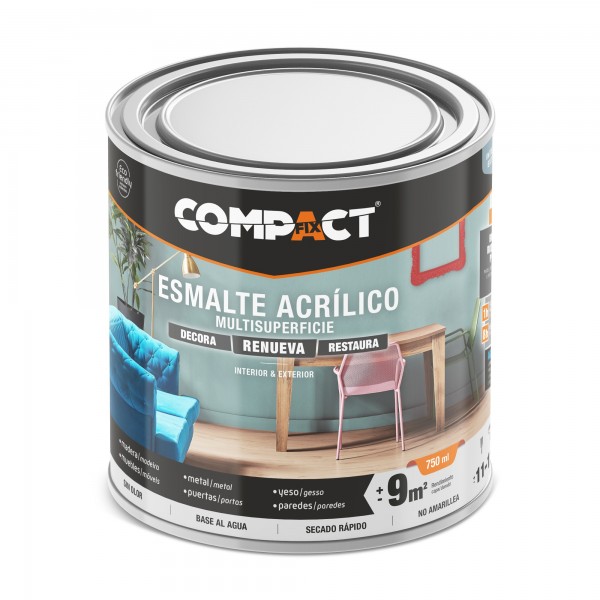 Esmalte acríl.satin 750ml negro