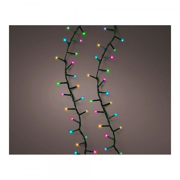 Guirnalda multifunción, uso exterior, led compact, multicolor pastel, cable verde, 500 leds, 16 m