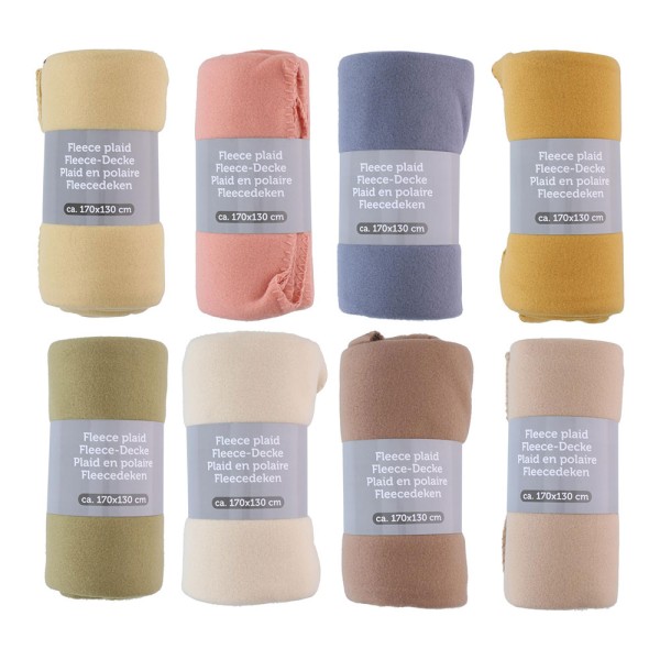 Manta polar fleece colores surtidos 130 x 170 cm