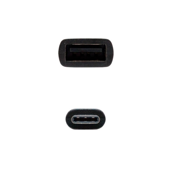 Nanocable cable usb 2.0 3a, usb-c/m-a/f, 15cm